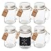 6 Pack - Vintage Mason Jar Mugs with Chalkboard Labels and Tin Lids, Mason Mugs with Handles for Weddings, Candle Jars, Party Favors, 16oz, by California Home Goods