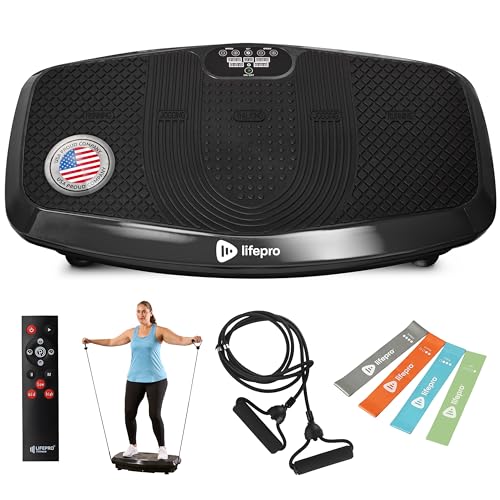 LifePro Hovert 3D Vibration Plate, Full Body Exercise Machine with Dual Motors, Lymphatic Drainage & Fitness Workout Platform with Remote, Bands & 99 Speed Levels