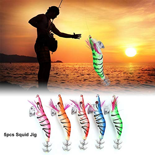 DAUERHAFT Angelköder Jig Luminous Squid Hook ABS Kunststoff Nachtfischköder für das Angeln im Freien – Bild 4