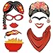Konsait Mexican Fiesta Photo Booth Props, Funny Photo Booth Selfie Props for Mexican Birthday Wedding Bachelorette Fiesta Themed Party Favors Supplies Decorations (50 Count)