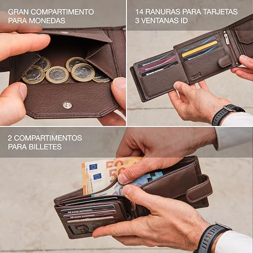 HansGo Wallets for Men Leather - Wallet with Style - Men's Wallet Handmade Genuine Leather - Wallets with RFID - The Comfortable Wallet - Wallets for Men - Original Gifts.
