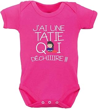 Rouge Vetement Bebe Texte Humour 100 Coton Cadeau De Naissance 0 3 Mois Body Enfant Tatie Qui Dechire Bodys Bebe