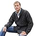 100% Irish Merino Wool Aran Button Cardigan – Fast delivery from Ireland (Extra Large, Long Sleeve, Charcoal)