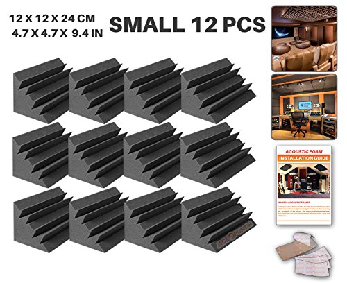 Ace Punch 12 Pack Bass Trap Acoustic Foam Panel DIY Design Studio Soundproofing Wall Tiles Sound Insulation with Free Mounting Tabs 4.7
