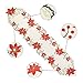 Grelucgo Christmas Holiday Embroidered Poinsettia Table Runner 15” X 70”