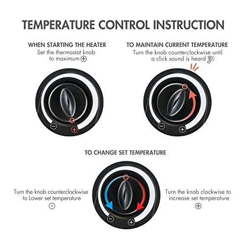 Tenergy 1500W/750W Portable Space Heaters with Adjustable Thermostat