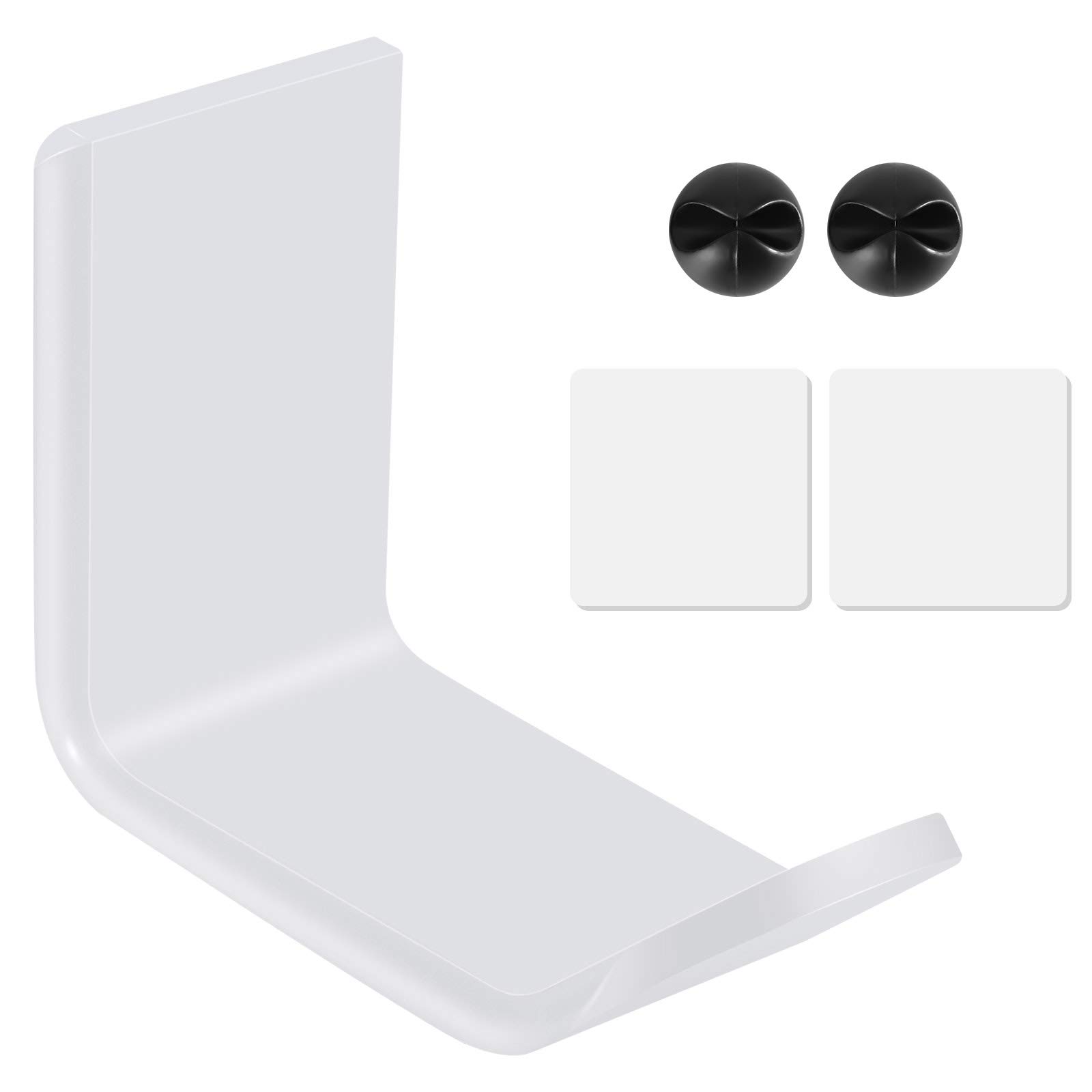 Techting Headphone Wall Hanger Computer Headset Earphone Display Holder hook headset wall hanger Acrylic Wall Mounted Hook, White, 1pc…
