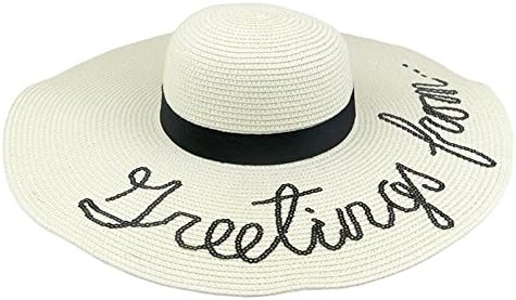 SYBKNSTW Summer Women Sun Hat Ladies Wide Brim Straw Hats Outdoor Foldable Beach Panama Hat Cream