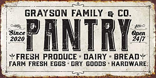 Personalized Family Pantry Large Canvas Wall Art Not Printed On Metal Stretched On A Heavy Wood Frame Perfect Kitchen And Dining Room Decor Great Housewarming Home Decor Gift Handmade Products
