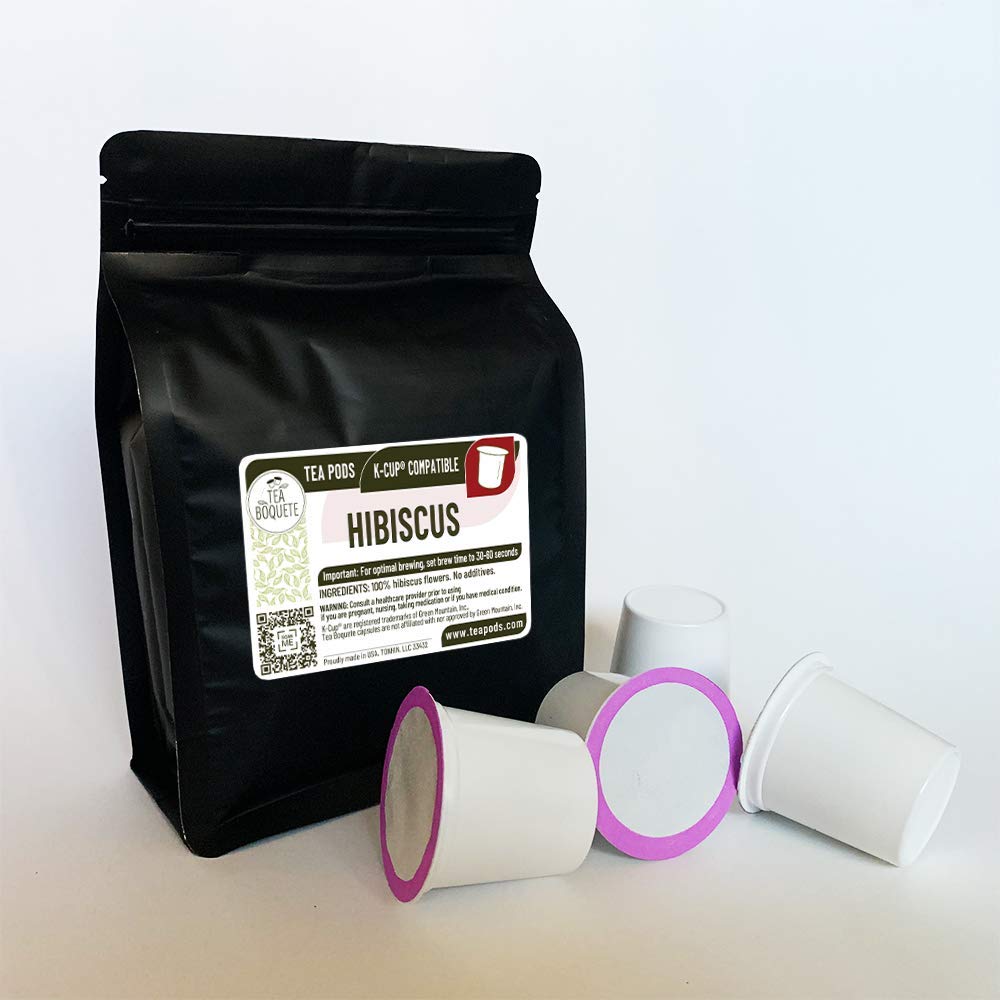 15 Hibiscus tea pods K-Cup compatible, tea capsules are suitable for Keurig® and others K Cup coffee brewing machines (Hibiscus, Pack of 15 pods)