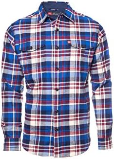 The American Outdoorsman Montana Everyday Flannel Shirt (Medium, Blue Red)