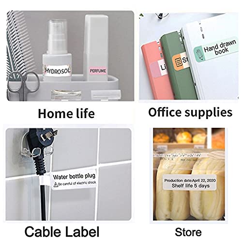 D11 Labels Maker Machine with Tape, Portable Mini Handheld Thermal Label Printer, Wireless Bluetooth Label Maker (Pink, 5 Roll Paper)