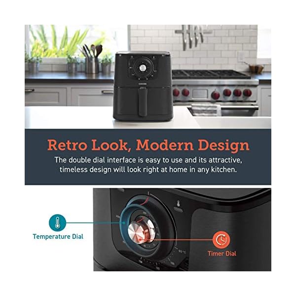 COSORI Air Fryer 5.5L with 30 Recipes Cookbook , Air Fryers for Home Use with Dual Knob Control,60 Minute Timer…