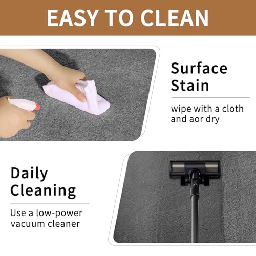 Sour Lemon Carpet Rugs Living Room Large 200x300, Dark Grey Rug for Bedroom Washable Area Rug Anti Slip Fluffy Rug Shaggy Cream Carpets Extra Large Rugs for Living Room Kids Room