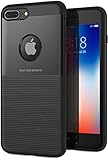 DTTO Case for Apple iPhone 8 Plus, iPhone 7 Plus, [Instinct Series] Hybrid Protective Case with Flexible Inner Cover and Detachable Hard Backplate for iPhone 8 Plus (2017)/7 Plus(2016), Black
