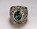 VNOX Stainless Steel Manhattan College Ring with Green CZ Crystal for Mens Womens Graduation Gift,Size 11