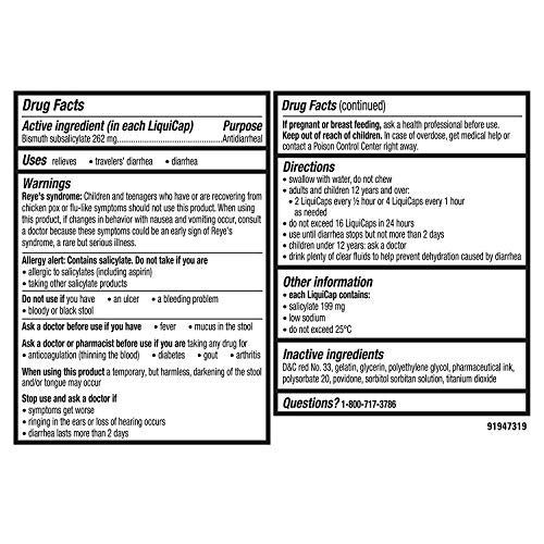 1 Pepto+Bismol+Diarrhea+Liquicaps+Medicine
