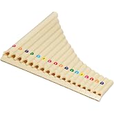 rayzm Panpipes, 18 Note Pan Flute for Beginners, C Key Right-Handed ABS Plastic Tenor Flute with 2 Removable Pipes, Bright Tone, Portable &amp; Durable Musical Instrument