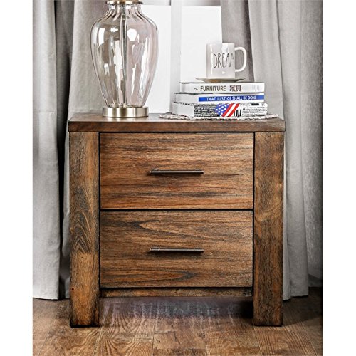 Furniture of America Gilbert 2 Drawer Nightstand in Oak