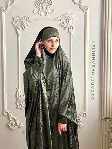 Amazon Com Khaki Velvet Khimar Muslim Dress Transformer Jilbab Nikab Traditional Ready To Wear Hijab Prayer Dress Islamic Burqa Handmade
