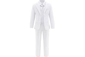 SISAVE Boys Suit for Kids 6 Pieces Formal Dresswear Set Teen Boys Tuxedo Suits for Wedding Graduation