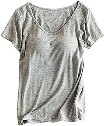 Juste Women's New Built-in Bra Padded Active Strap Camisole Yoga Tanks Tops Vest T Shirt