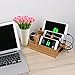 Bamboo Desktop Charger Station Coeuspow Wood Multi-Device Charging Station Handmade & Eco-Friendly Dock Compatible for Apple Watch iPhone iPad Smartphone and Tablets，Handmade & Eco-Friendly