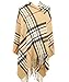 2PLY 100% Cashmere Blanket Oversized Scarf OS Tartan Nova Check Scotland Wool Plaid (Beige Camel Nova Tartan Check Plaid)