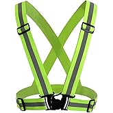 VAOLOAV Reflective Safety Vest High Visibility Running Gear for Night Jogging, Biking & Dog Walking Adjustable Elastic Design for Men, Women & Kids