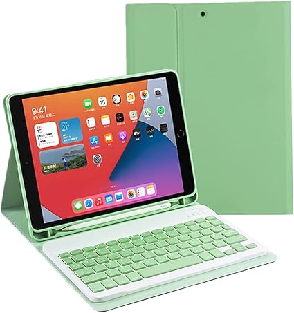 Amazon おしゃれ モデル Ipad 10 2キーボードケース Ipad8 第8世代 手帳型 ペンシルホルダー付き 19年 Ipad 第7世代 キーボード ケース マグネット 分離式 Bluetooth キーボード ペンシル充電対応 軽量 薄型 可愛い スタンド機能 Ipad 10 2 19 抹茶緑