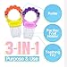 Baby Feeder for Girls 2 Pack, Grab n’ Shake Rattle Teething Toy Set | Fresh Food-Fruit Silicone Feeder & Teether