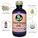 Moringa Oil Organic 8 oz 100% Pure, Cold Pressed, Food Grade, Amber Glass Bottle & Pop top. Use to Rejuvenate, Moisturize & Heal Face, Body, Skin and Hair.