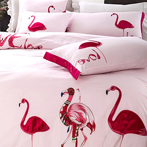 Flamingo Bedding Sets Flamingo Embroidered Duvet Cover Set Deep eBay