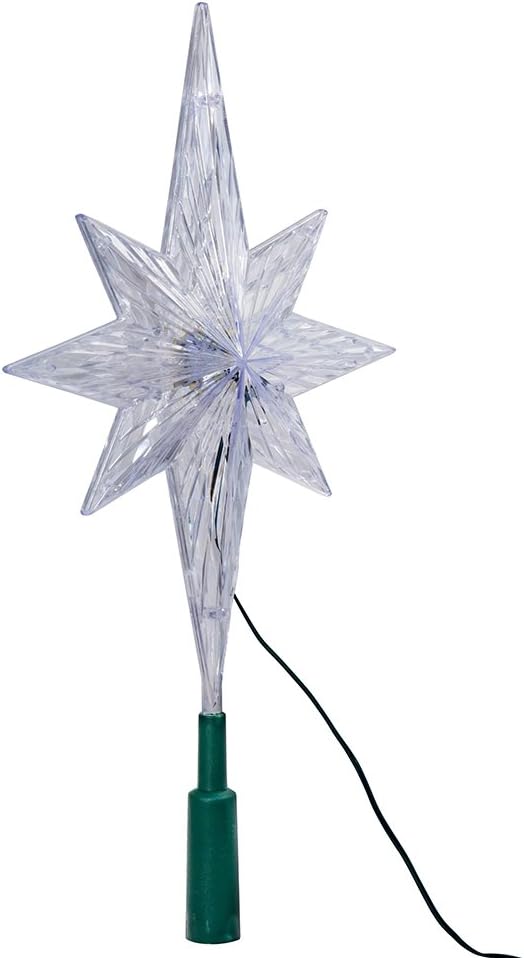 Tree Toppers - Kurt Adler 11.25-Inch UL Polar Star Treetop with LED Color-Changing Light Tree Topper