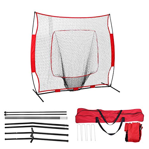 image for GARTIO 7'×7' Baseball Softball Practice Net, Hitting & Pitching Batt
