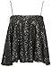 HaoDuoYi Womens Sparkly Mermaid Sequin Spaghetti Strap Crop Top