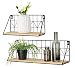 Mkono Wall Mounted Floating Shelves Set of 2 Rustic Metal Wire Storage Shelves Display Racks Home Decor