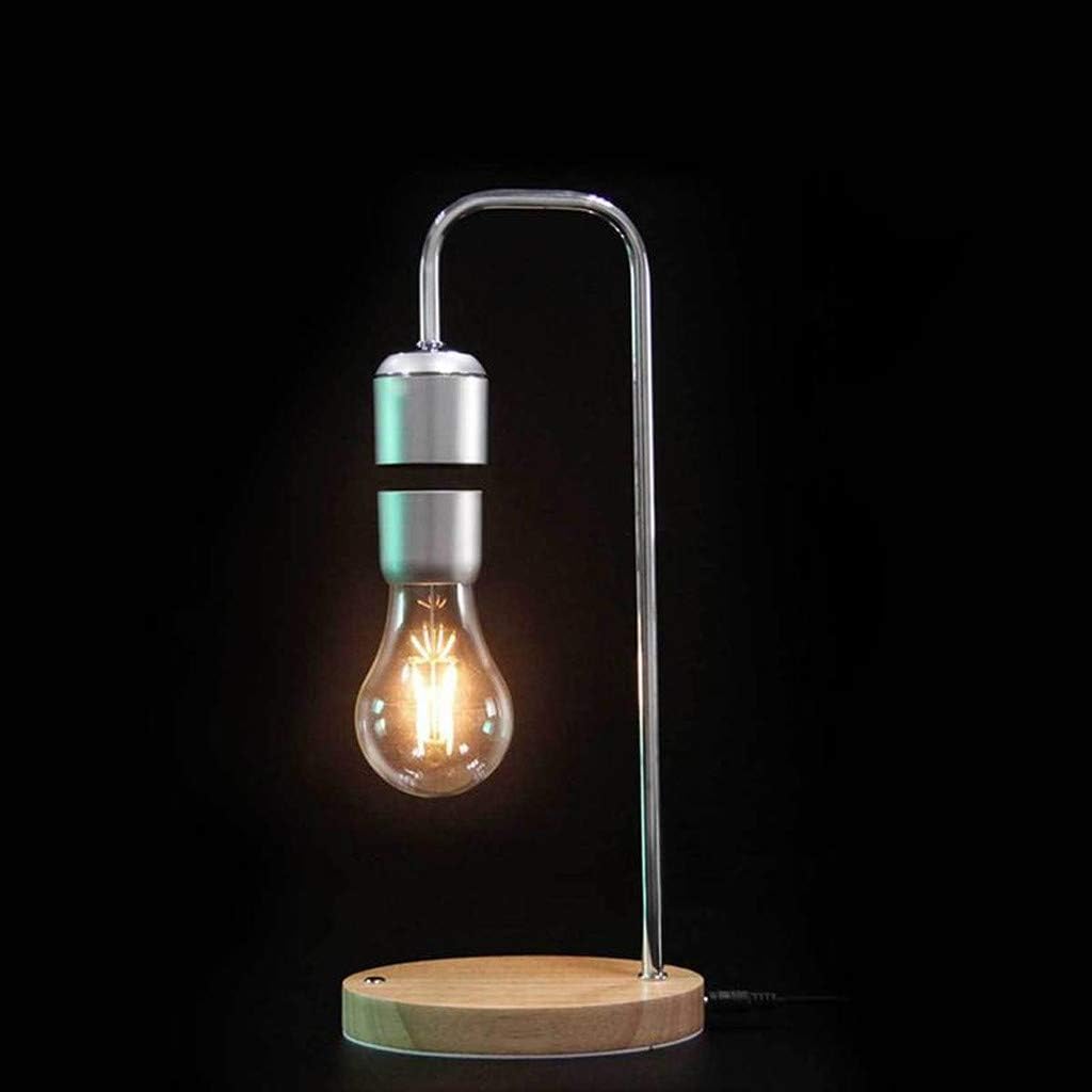 CCatyam Levitating Light Bulb, Table Lamp Magnetic Unique Design Floating Upside-Down (Silver, 1×Levitating Light Bulb Table Lamp)
