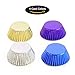 Prodigen Foil Cupcake Liners Baking Muffin Paper Cases Silver & Gold & Purple & Blue 4 Colors Cake Baking Cups for Birthday, Wedding, Party, Festival for Boys, Girls, Kids, Adults(1 Pack)
