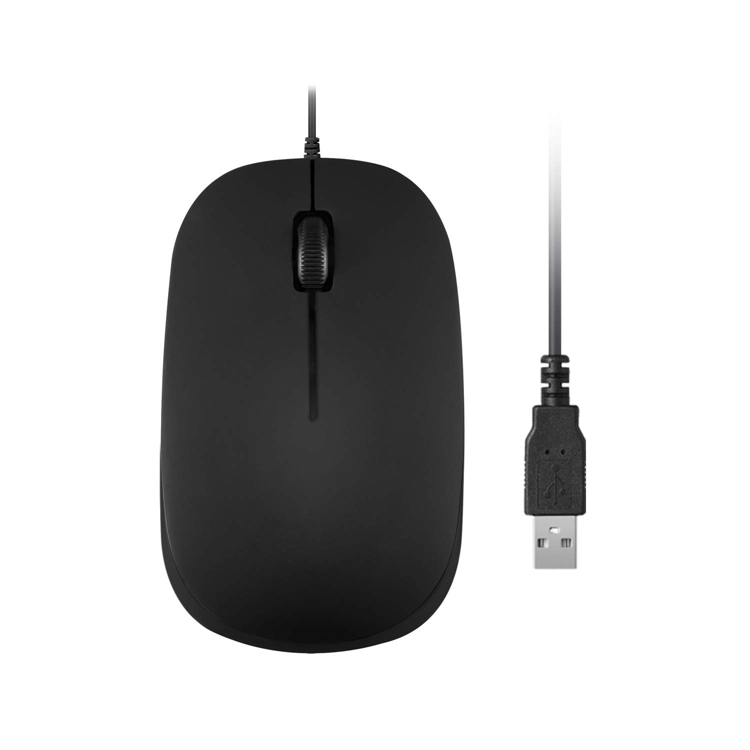 Perixx PERIMICE-201UII B, Wired USB Optical Mouse, 3 Buttons - 1000dpi - USB - 1.5m Cable - Black