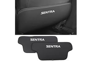 XITER 2Pcs Leather Car Seat Back Protectors Kids Kick Mats Waterproof Backseat Covers for Nissan Sentra 2013-2025 Interior Accessories (Black)