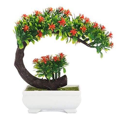 CAVEEN Artificial Topiary Plants in Pot Fake Green Bonsai Tree Decoration for Home Office Desktop Unique Gift #1