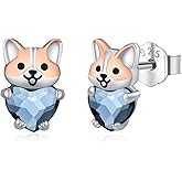 925 Sterling Silver Dog Earrings Cute Animal Puppy Stud Earrings Dog Jewelry Gifts for Women Girls Pet Lover Hypoallergenic Earrings for Sensitive Ears