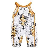 PHOTNO harem pants toddler baby girl Summer Straps Floral bodysuit romper jumpsuits playsuit (0-4Y) (100 (3T), Multicolor)