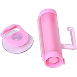 Edtoy Plastic Rolling Toothpaste Squeezer Dispenser with Sucker Hanger Gadget (Pink)