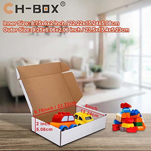 CHBOX 50 Pack 9x6x2'' Small Shipping Boxes, Corrugated Cardboard