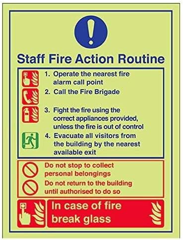 VSafety Glow In The Dark NHS Fire Exit Arrow Right Sign – 600mm x 200mm – Rigid Plastic