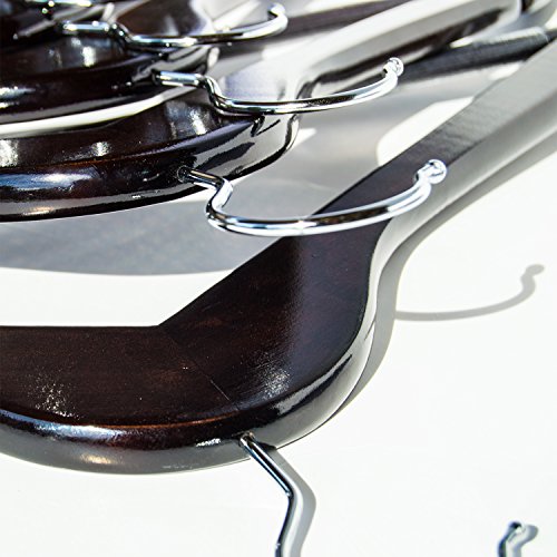 Clutter Mate Set of 20 Premium Finished Dark Walnut Wood Hangers