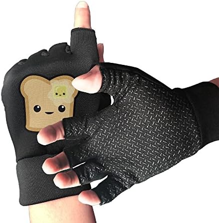 Happy Toast Butter Half Finger Non-slip Gloves For Fishing, Cycling, Roller Skating And Climbing In Summer