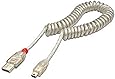 LINDY 2m USB 2.0 Coiled Cable Type A to mini B Transparent
